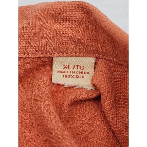 Tommy Bahama Mens Coral 100% Silk Short Sleeve Button Down Hawaiian Shirt XL - Picture 11 of 15